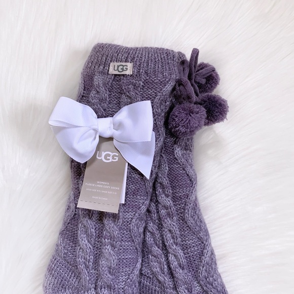 UGG Pom Pom Fleece Lined Cozy Socks - Picture 2 of 4